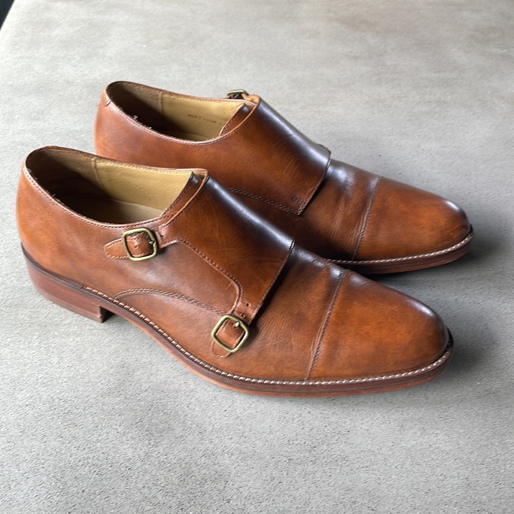 Men’s Classic Double Monk, Cole Haan, tan, cognac, size 11 1/2 M Barely worn - Picture 2 of 6